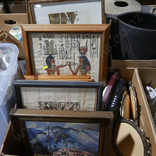 Assorted art, frames