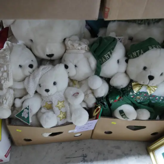 2 boxes Christmas teddy bears