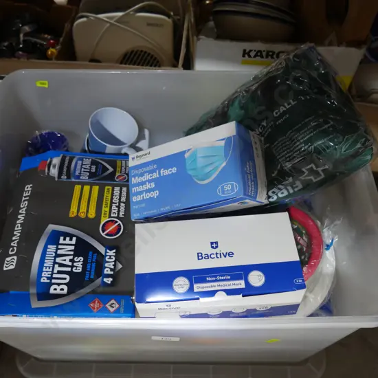 Butane gas, disposable masks etc