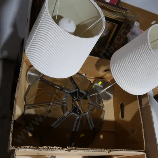 Pair of table lamps and glass lamp shade