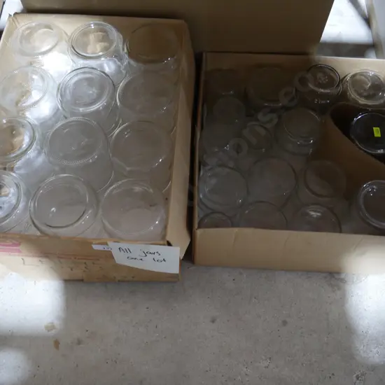 Three boxes of jars