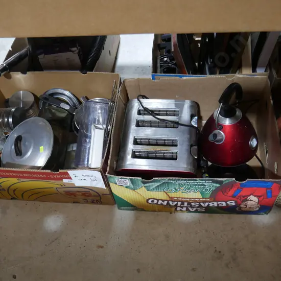 Two boxes of kitchenware