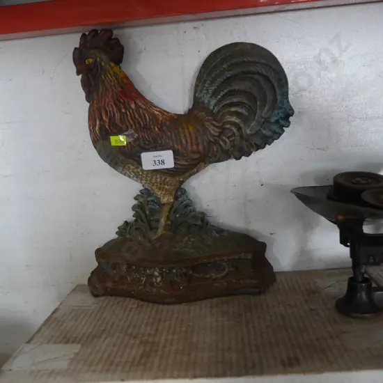 Cast iron rooster door stop