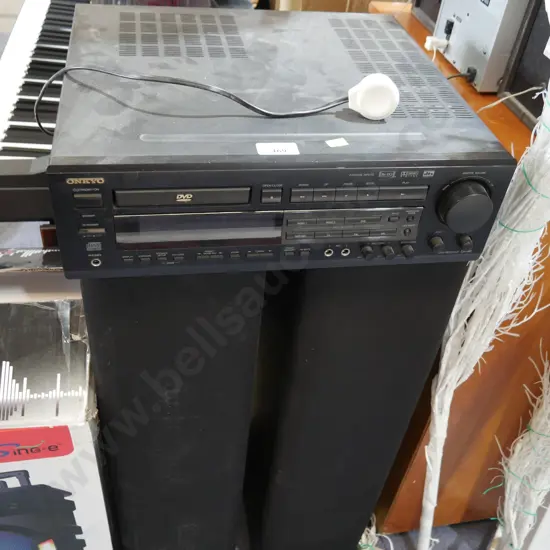 Onkyo DVD receiver b and W stereo speakers