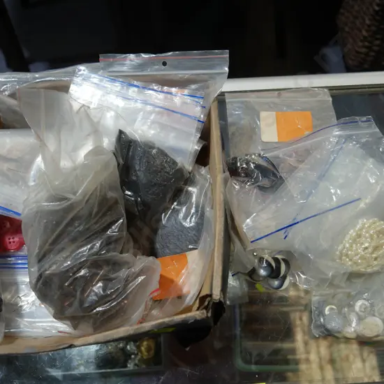 Buttons and costume jewellery