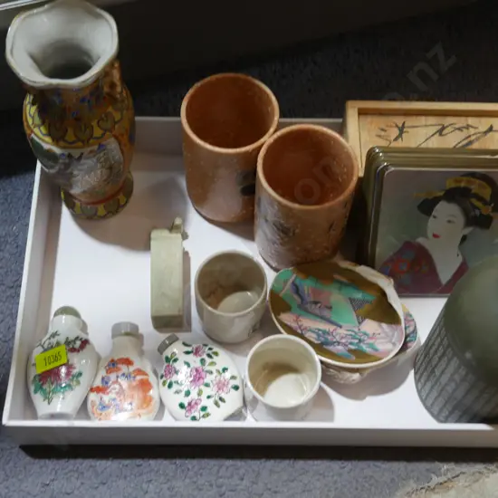 Oriental vases, bottles etc