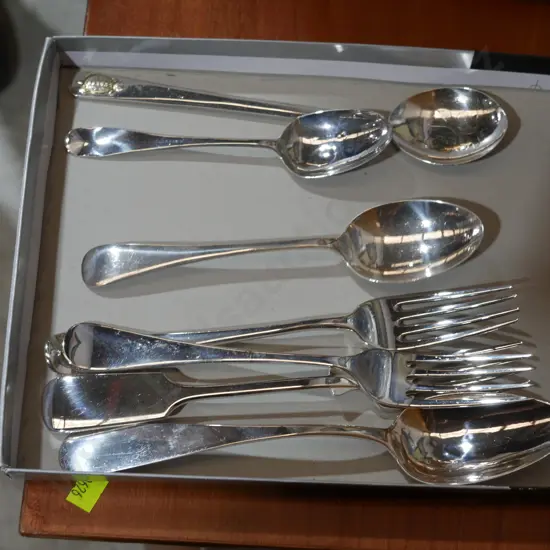 Sterling silver spoons and forks etc