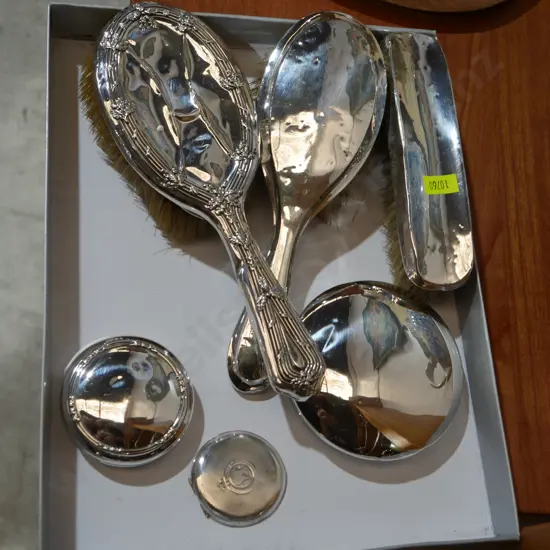 Sterling silver hair brushes etc