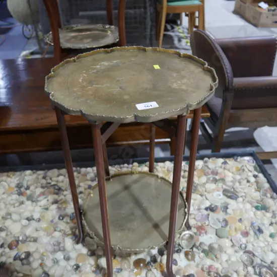 Brass two-tier oriental stand