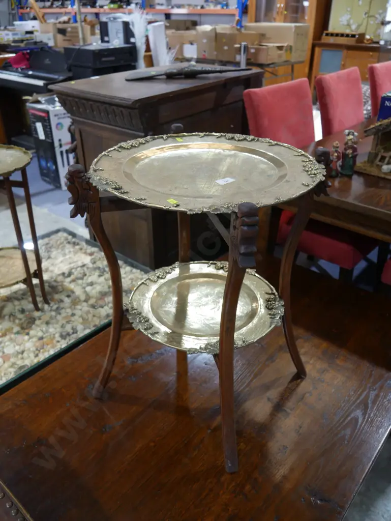 Oriental brass two tier stand Image 1++