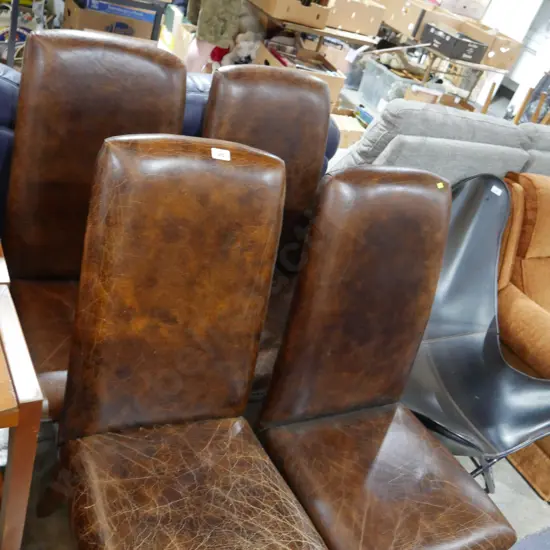 4 leather dining chairs