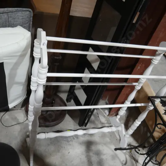 White painted towel rail