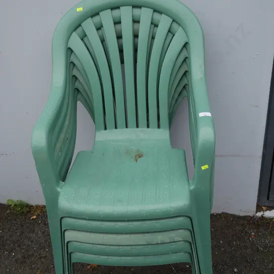 Green plastic chairs