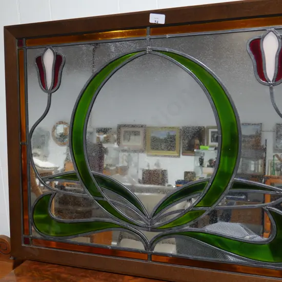 Tulip design leadlight mirror