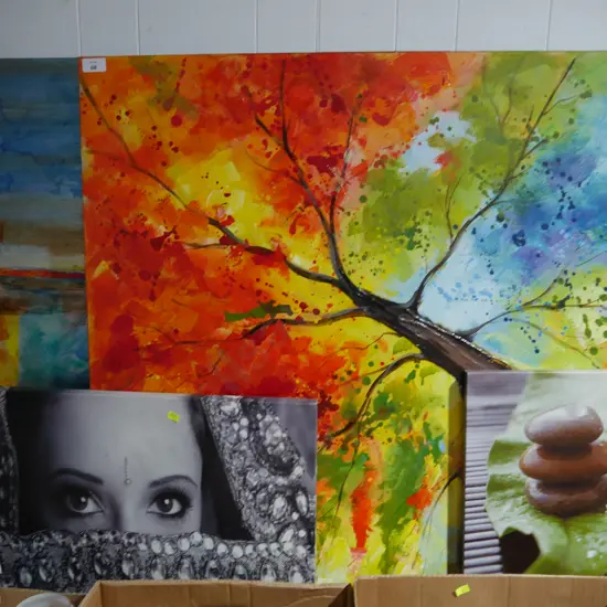 Assorted canvas artworks