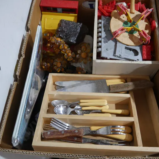 Cutlery, plastic building blocks etc