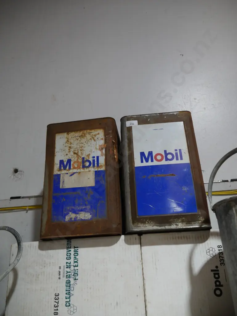Two Mobil cans Image 1++