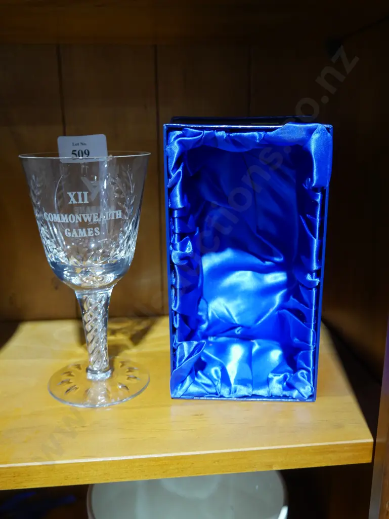 Stuart crystal commemorative goblet Commonwealth Games Brisbane 1982 Image 1++