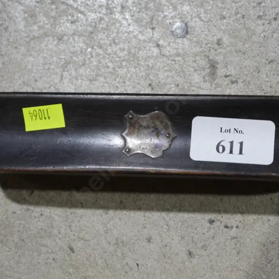 Hair brush with stirling silver badge