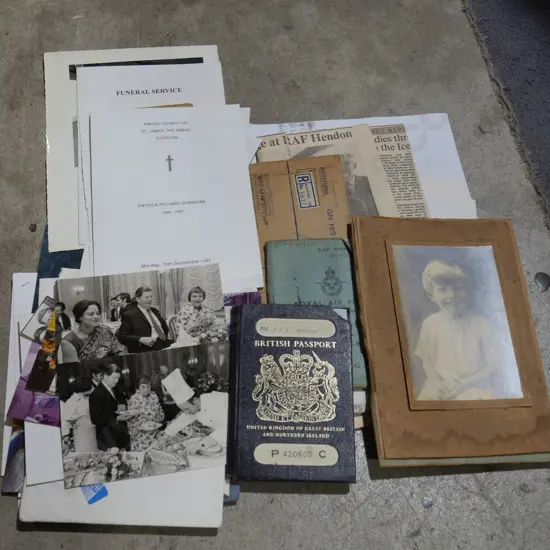 Julian Morton passport, airforce papers, photos etc
