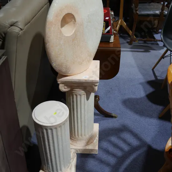 Pedestals and vase