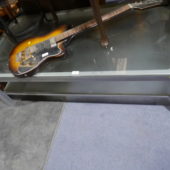 2 tier glass top coffee table