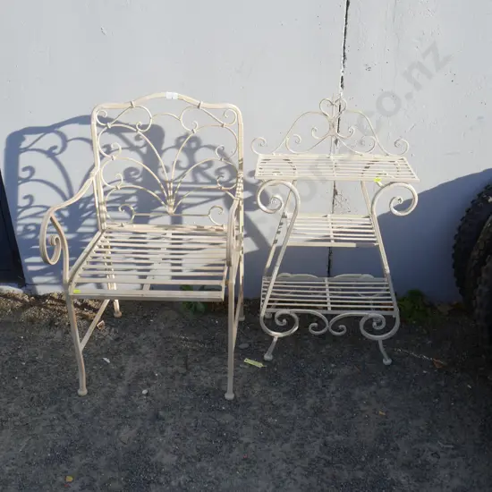 Metal chair and rack