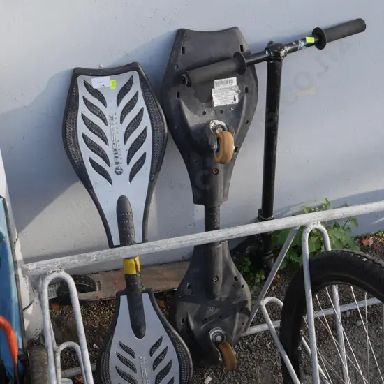 2 ripsticks and scooter