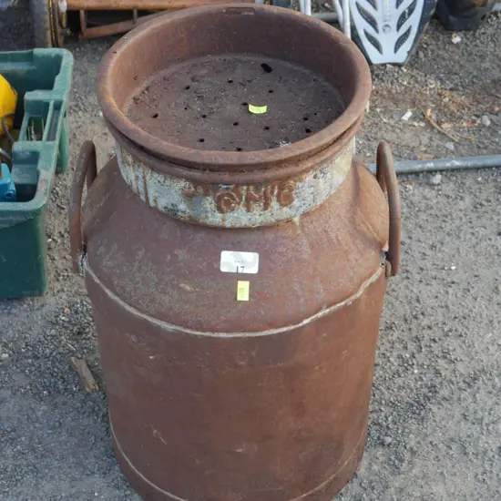 Rusty milk can