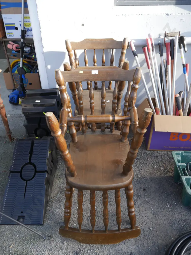 Set of four wooden dining chairs Image 1++