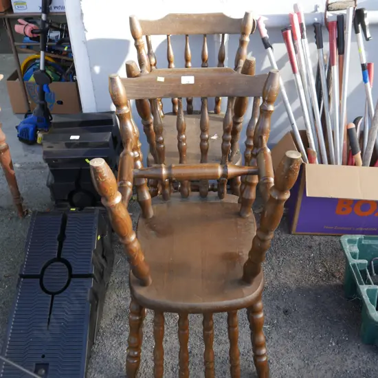 Set of four wooden dining chairs