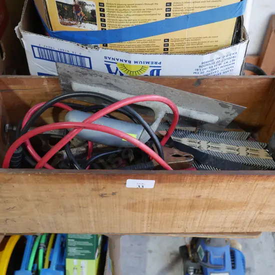 Framing gun nails, jumper leads etc