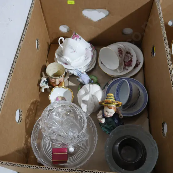 Trios, figurines, glass bowls etc