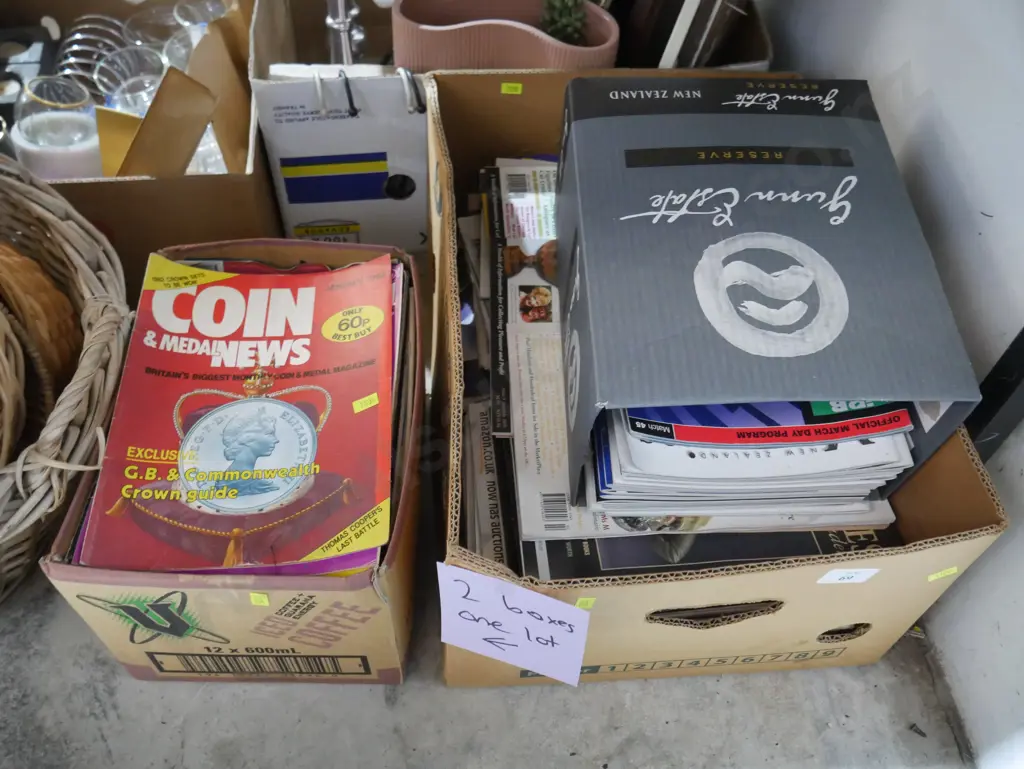 2 boxes of assorted magazines Image 1++