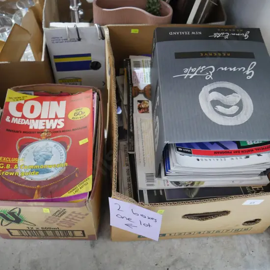 2 boxes of assorted magazines