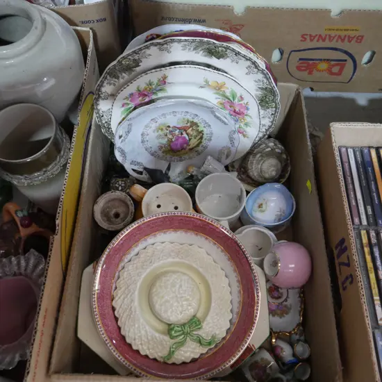 Box of assorted china