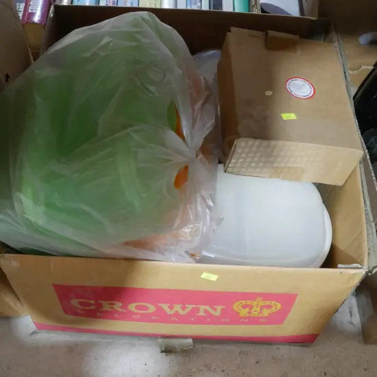 Two two boxes of plastic storage containers