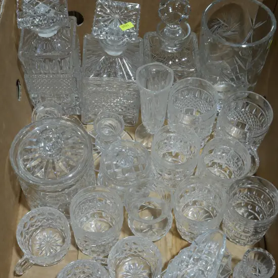Decanters, glassware