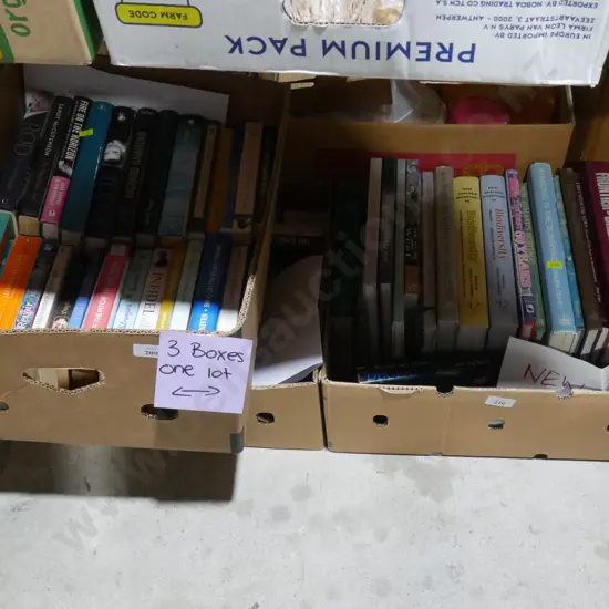 Three boxes of books