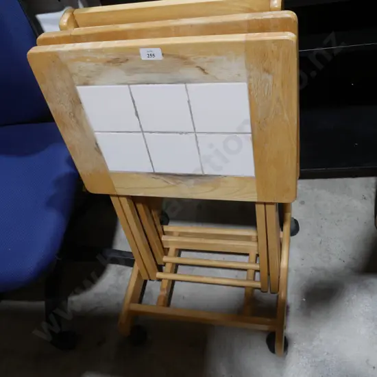 3 folding tables and trolley