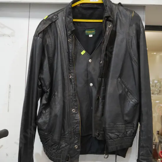 Leather jacket and vest