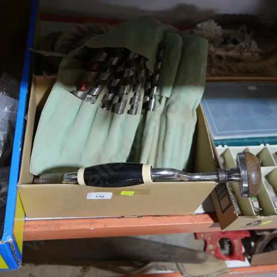 Auger bits and hand drill