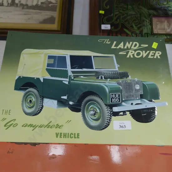Land Rover tin sign
