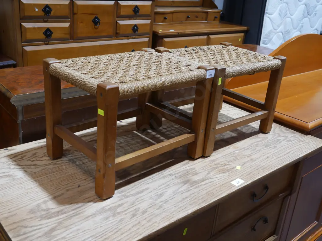 2 seagrass top stools Image 1++