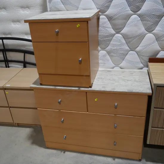 Chest of drawers and bedside unit