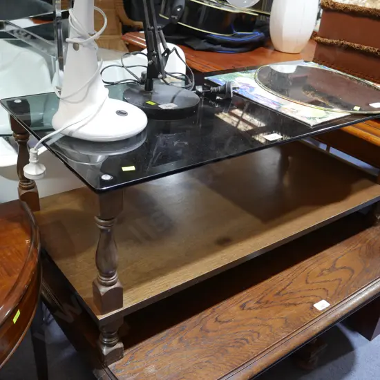 Glass top coffee table