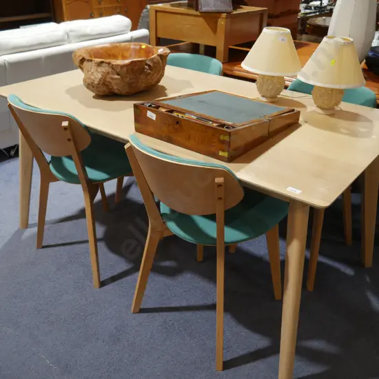 Dining table and four chairs