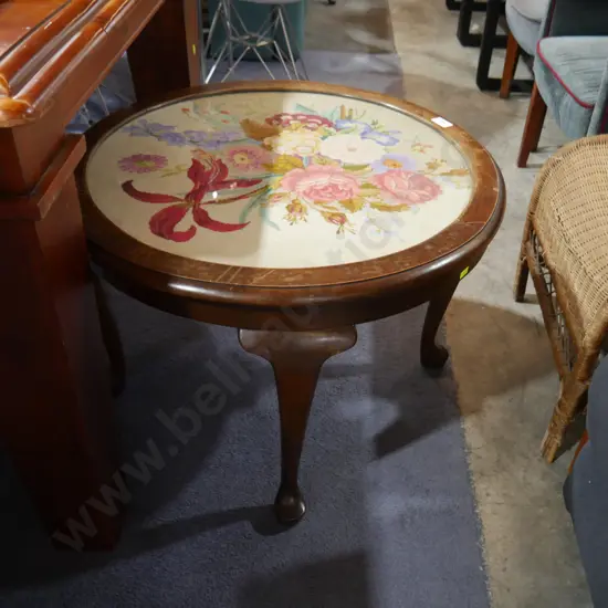 Tapestry top occasional table