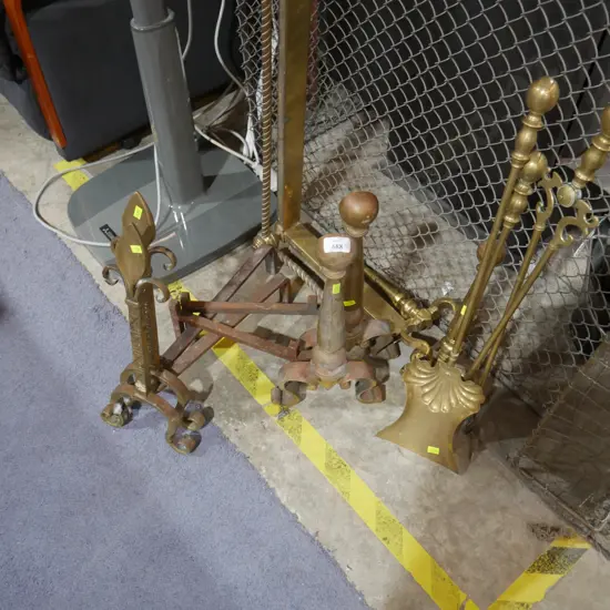 Brass fire place items