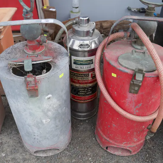 3 vintage fire extinguishers